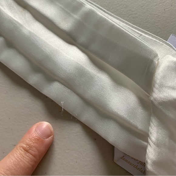 Alamour Roberta Dress Satin Ruched Bridal Mini White NWT Draped Fitted XS - Picture 12 of 15